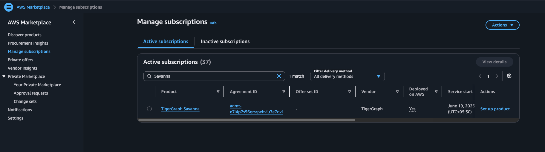 aws marketplace manage subscriptions